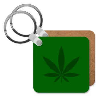 Weed, Μπρελόκ Ξύλινο τετράγωνο MDF