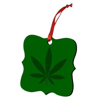 Weed, Στολίδι Χριστουγεννιάτικο στολίδι polygon ξύλινο 7.5cm