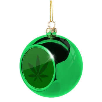Weed, Green Christmas tree ornament ball 8cm