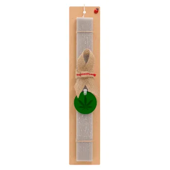 Weed, Easter Set, wooden keychain & scented Easter candle flat (30cm) (GRAY)