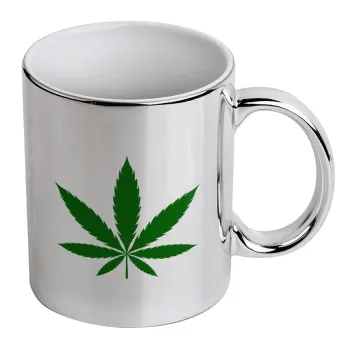Weed, Mug ceramic, silver mirror, 330ml