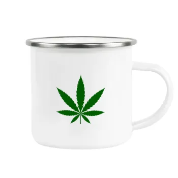 Weed, Metallic enamel cup white 360ml