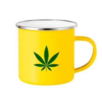 Weed, Yellow Enamel Metallic Cup 360ml