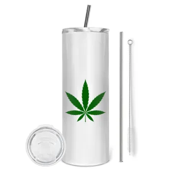 Weed, Tumbler stainless steel 600ml, with metal straw & cleaning brush
