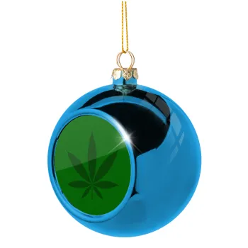 Weed, Blue Christmas tree ball ornament 8cm