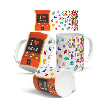I Love arcade, Ceramic coffee mug, 330ml