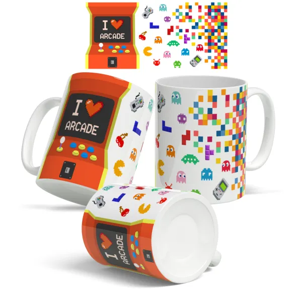 I Love arcade — Ceramic coffee mug, 330ml