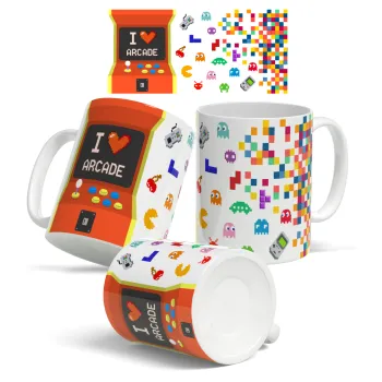 I Love arcade, Κούπα, κεραμική, 330ml