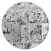 Classic comic Limited B/W, Επιφάνεια κοπής γυάλινη στρογγυλή (30cm)