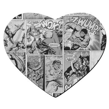 Classic comic Limited B/W, Mousepad heart 23x20cm