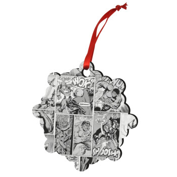 Classic comic Limited B/W, Christmas ornament snowflake wooden 7.5cm