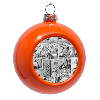 Classic comic Limited B/W, Orange Christmas tree ornament bauble 8cm