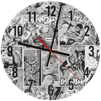 Classic comic Limited B/W, Ρολόι τοίχου ξύλινο (30cm)