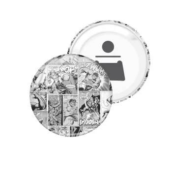 Classic comic Limited B/W, Μαγνητάκι και ανοιχτήρι μπύρας στρογγυλό διάστασης 5,9cm