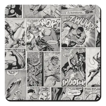 Classic comic Limited B/W, Τετράγωνο μαγνητάκι ξύλινο 9x9cm
