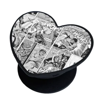 Classic comic Limited B/W, Phone Holders Stand  καρδιά Μαύρο Βάση Στήριξης Κινητού στο Χέρι