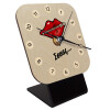 Quartz Table clock in natural wood (10cm)