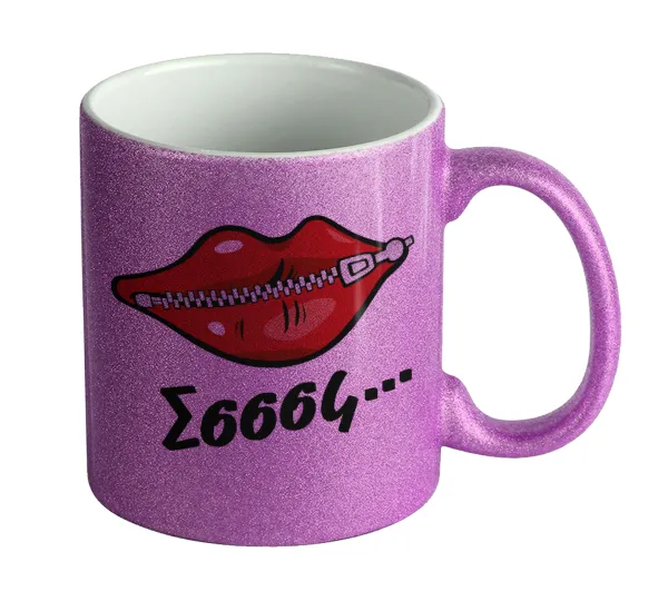 Σσσσς... — Κούπα Μωβ Glitter που γυαλίζει, κεραμική, 330ml