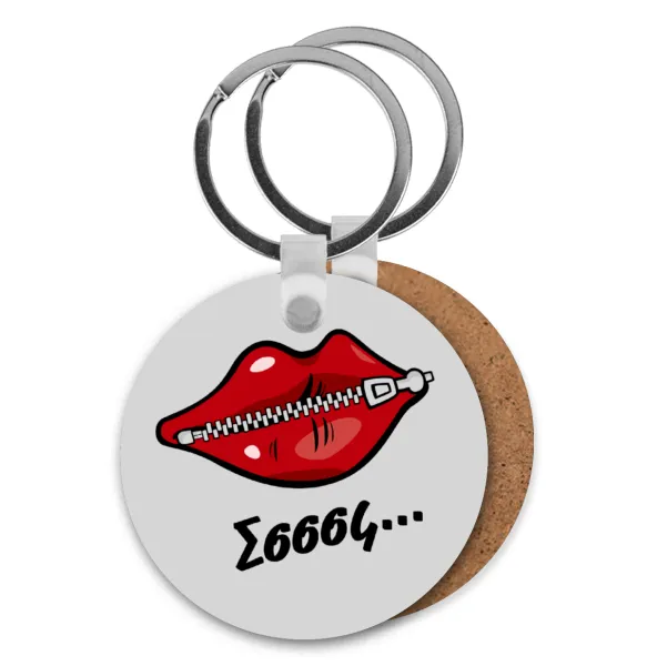 Σσσσς... — Round wooden MDF keychain, Ø5cm