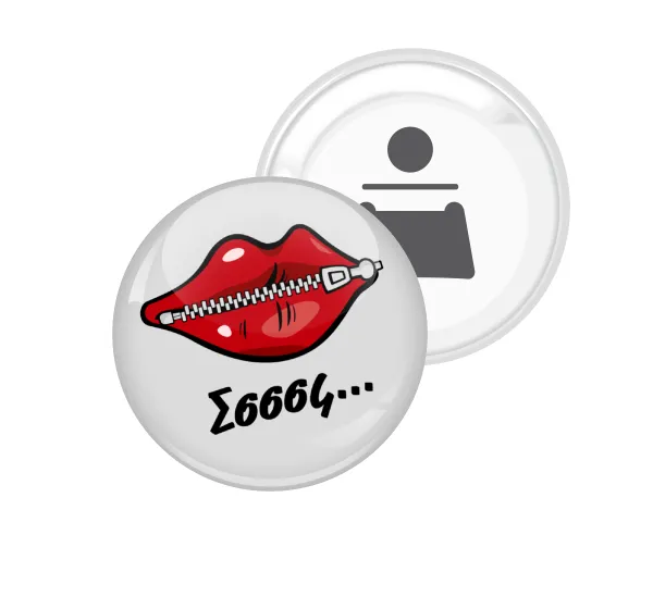 Σσσσς... — Round magnet and beer bottle opener, 5.9cm