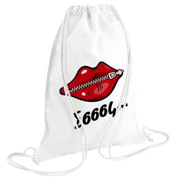Σσσσς..., Backpack pouch GYMBAG white (28x40cm)