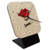 Quartz Table clock in natural wood (10cm)
