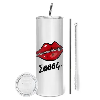 Σσσσς..., Tumbler stainless steel 600ml, with metal straw & cleaning brush