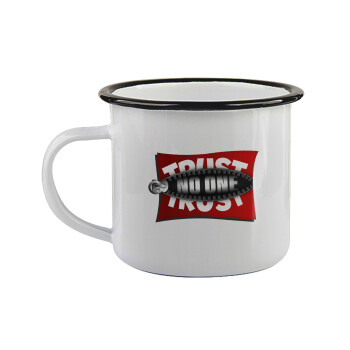 Trust no one... (zipper), Κούπα εμαγιέ με μαύρο χείλος 360ml