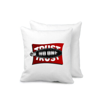 Trust no one... (zipper), Sofa cushion 40x40cm includes filling
