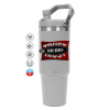 ΓΚΡΙ χρώματος Θερμός Ανοξείδωτο 890ml (30oz) με χερούλι