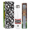 Easter candle, metallic white thermos bottle (500ml) & aromatic flat candle (30cm) (GRAY)