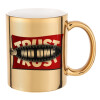 Mug ceramic, gold mirror, 330ml