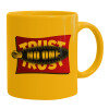 Ceramic coffee mug yellow, 330ml