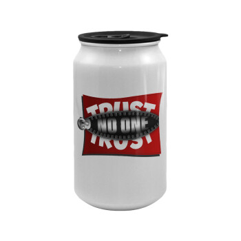 Trust no one... (zipper), Κούπα ταξιδιού μεταλλική με καπάκι (tin-can) 500ml
