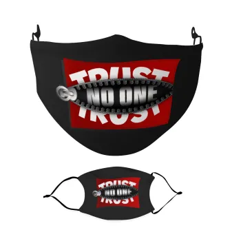 Trust no one... (zipper), Μάσκα υφασμάτινη Ενηλίκων πολλαπλών στρώσεων με υποδοχή φίλτρου