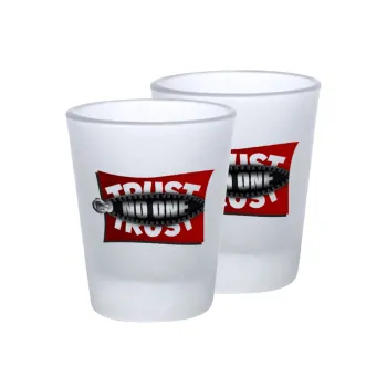 Trust no one... (zipper), Σφηνοπότηρα γυάλινα 45ml του πάγου (2 τεμάχια)