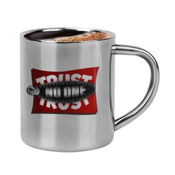 Trust no one... (zipper), Double-wall metal cup for espresso (220ml)