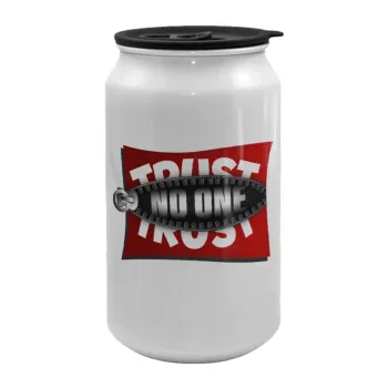 Trust no one... (zipper), Κούπα ταξιδιού μεταλλική με καπάκι (tin-can) 500ml