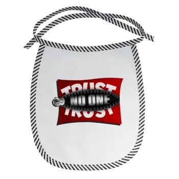 Trust no one... (zipper), Σαλιάρα μωρού αλέκιαστη με κορδόνι Μαύρη