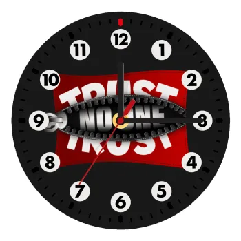 Trust no one... (zipper), Ρολόι τοίχου ξύλινο (20cm)