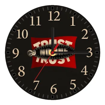 Trust no one... (zipper), Ρολόι τοίχου ξύλινο plywood (20cm)
