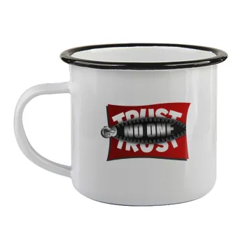 Trust no one... (zipper), Κούπα εμαγιέ με μαύρο χείλος 360ml