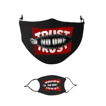 Trust no one... (zipper), Μάσκα υφασμάτινη παιδική πολλαπλών στρώσεων με υποδοχή φίλτρου