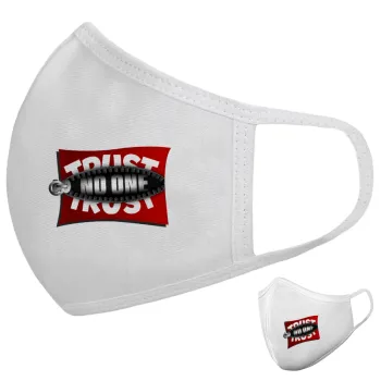 Trust no one... (zipper), Μάσκα υφασμάτινη υψηλής άνεσης παιδική (Δώρο πλαστική θήκη)