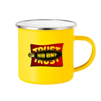 Trust no one... (zipper), Yellow Enamel Metallic Cup 360ml
