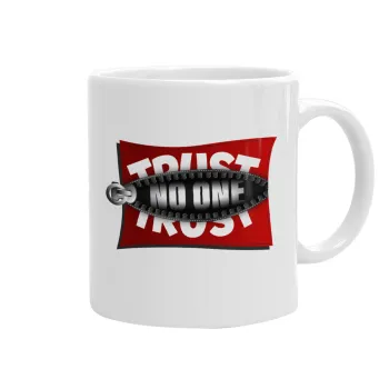 Trust no one... (zipper), Κούπα, κεραμική, 330ml