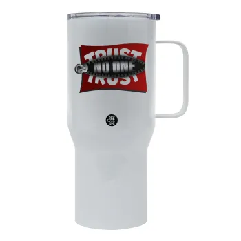 Trust no one... (zipper), Tumbler με καπάκι, διπλού τοιχώματος (θερμό) 750L