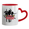 Mug heart red handle, ceramic, 330ml