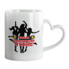 Mug heart handle, ceramic, 330ml