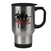 Stainless steel travel mug with lid, double wall 450ml